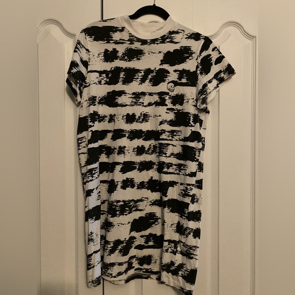 Cheap Monday Black and White Striped T-shirt Dress